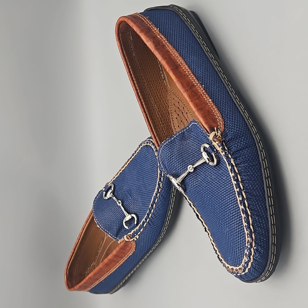 TB Phelps Traditions Mesh Bit Drivers Navy Men 9 M loafers slip on Horse Bit